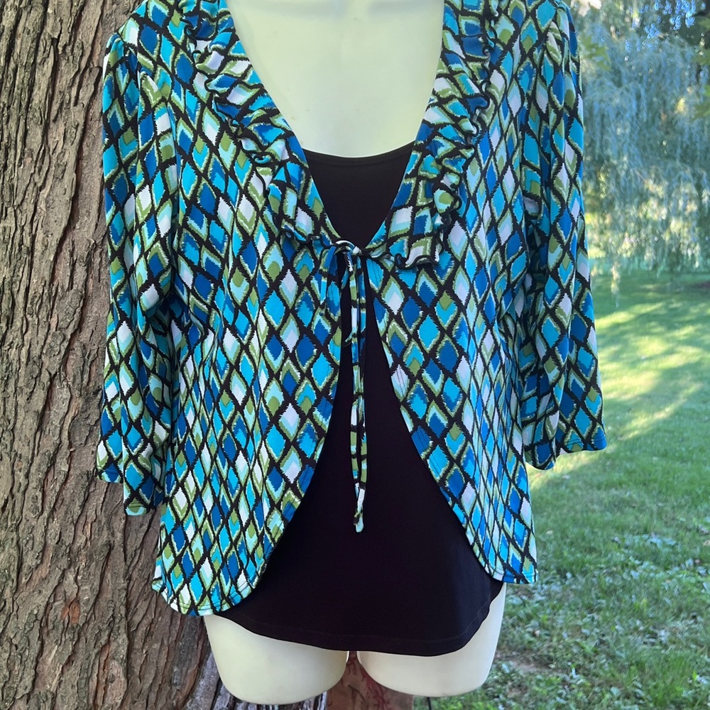 Notations ruffle pullover blouse Large